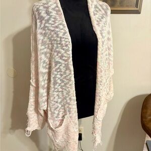 POL Women's Soft Pink Knit Poncho